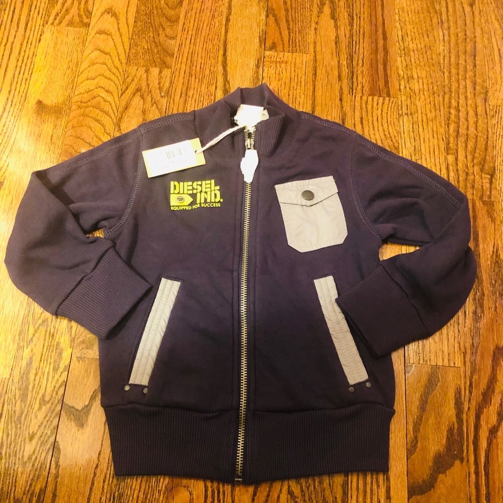 Brand New Diesel boys navy zip up jacket size 3